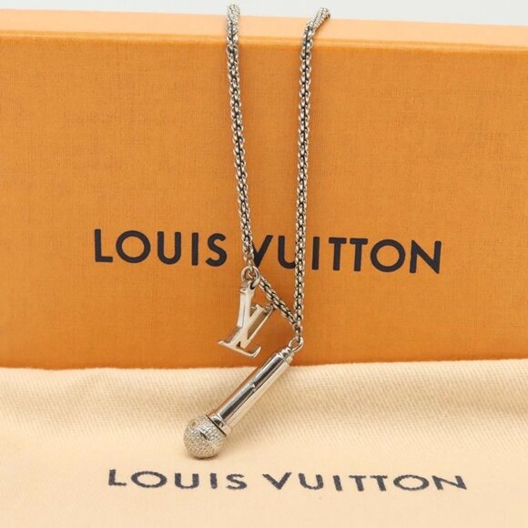 LOUIS VUITTON DJ Vocabulary Necklace metal Silver M69458 LV Auth 138915 - Picture 12 of 16